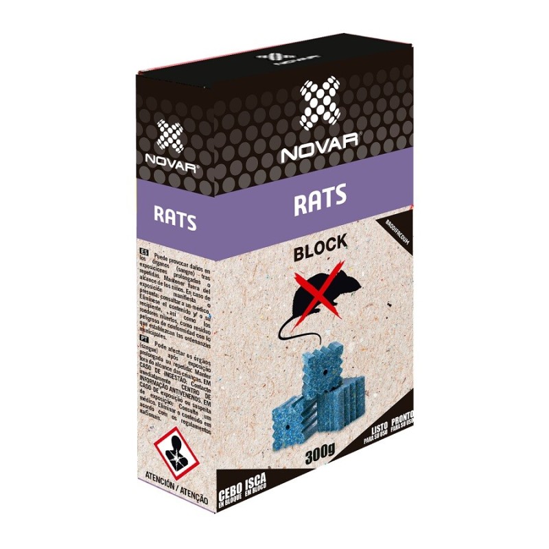 4044 PACK 15uds PASTILLA 20gr RATICIDA BRODIFACOUM NOVAR