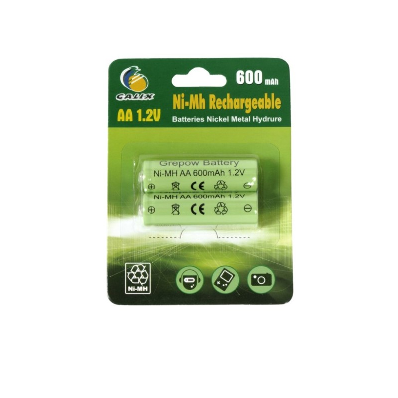 NI-MH 600-2 BL 2u PILA RECARGABLE AA 600mAh 1,2V GALIX