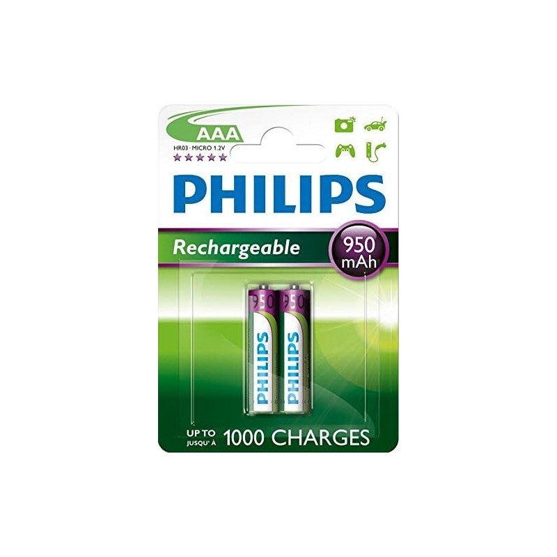 2 x PILA RECARGABLE AAA PHILIPS