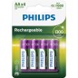 4 x PILA RECARGABLE AA 1300mAh PHILIPS 4 x PILA RECARGABLE AA 1300mAh PHILIPS