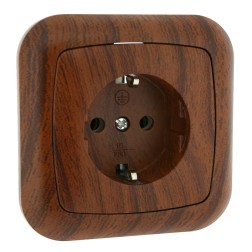 36-530-B-MD ENCHUFE EMPOTRAR T-T-L- MADERA
