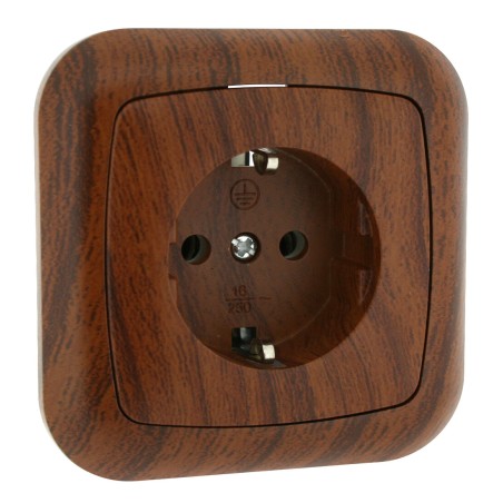36-530-B-MD ENCHUFE EMPOTRAR T-T-L- MADERA