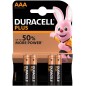 4 x PILA ALCALINA LR03 AAA DURACELL PLUS