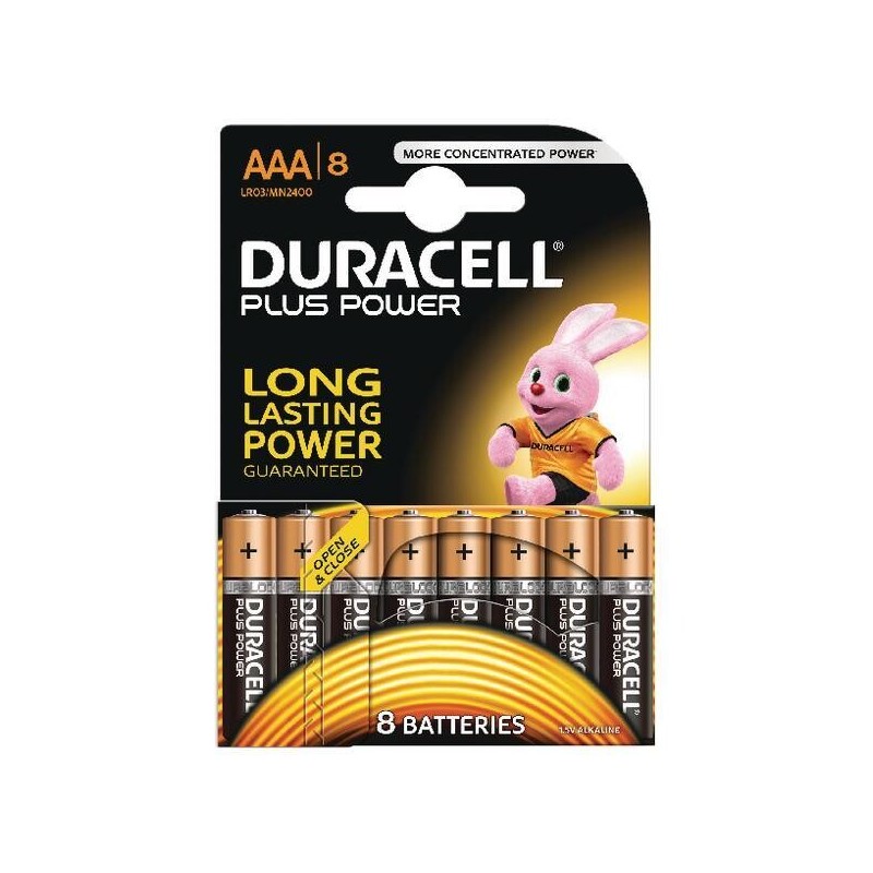 BL 8ud PILA ALCALINA LR03 AAA DURACELL PLUS POWER