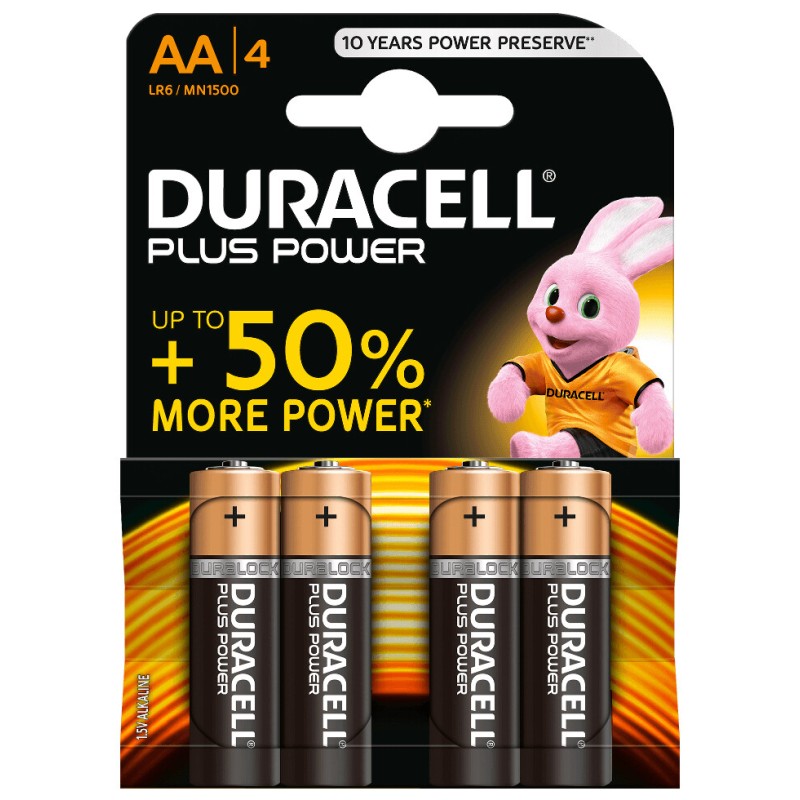 4 x PILA ALCALINA LR06 AA DURACELL PLUS