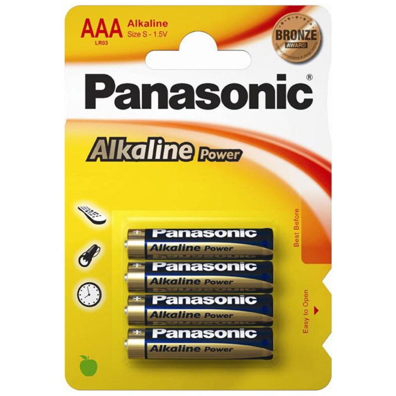 4X PILA ALKALINE POWER PANASONIC LR03 AAA 1-5V