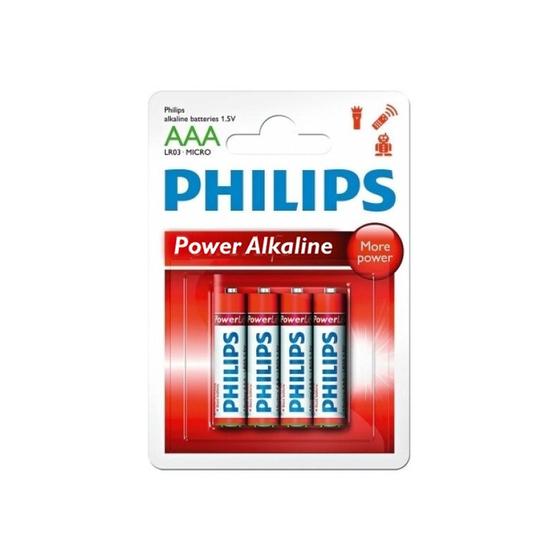 4 x PILA ALCALINA LR03 AAA PHILIPS