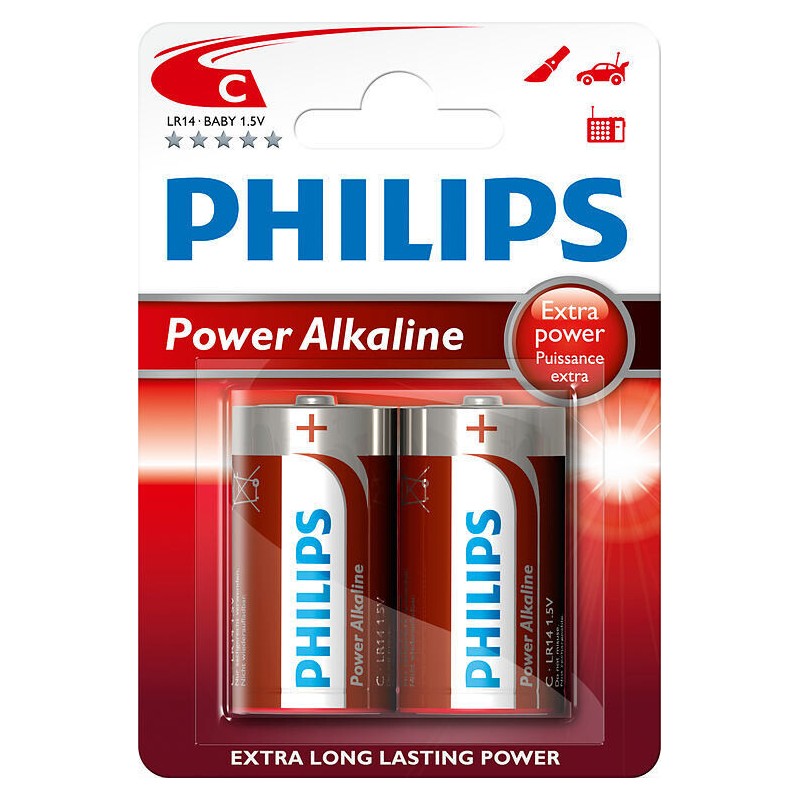 2 x PILA ALCALINA LR14 C PHILIPS