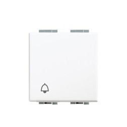 C4042-2 PULSADOR ILUMINABLE CAMPANA 2 MODULOS BLANCO LUNA