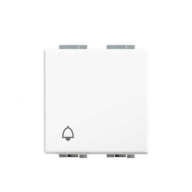 C4042-2 PULSADOR ILUMINABLE CAMPANA 2 MODULOS BLANCO LUNA