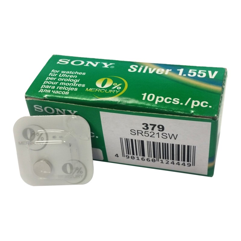 379 PILA SONI BOTON OXIDO DE PLATA RELOJ SR521SW