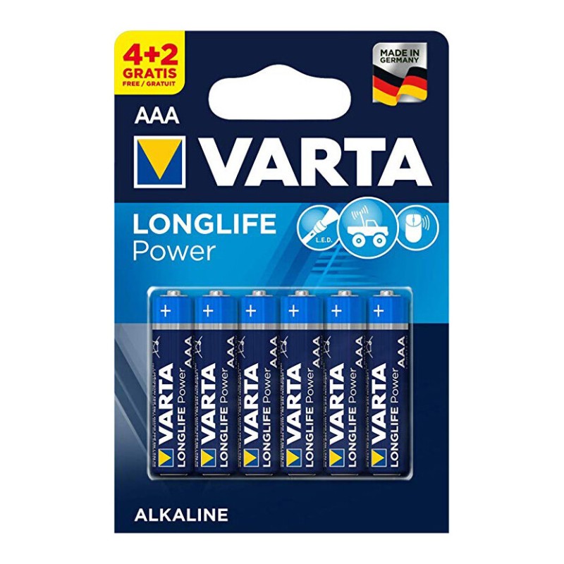 4903 BL 6ud PILA ALCALINA LR03 AAA VARTA LONGLIFE